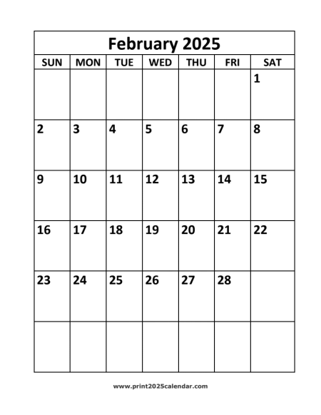 2025 February Calendar