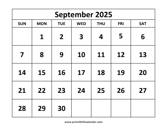 September 2025 Calendar